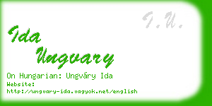 ida ungvary business card